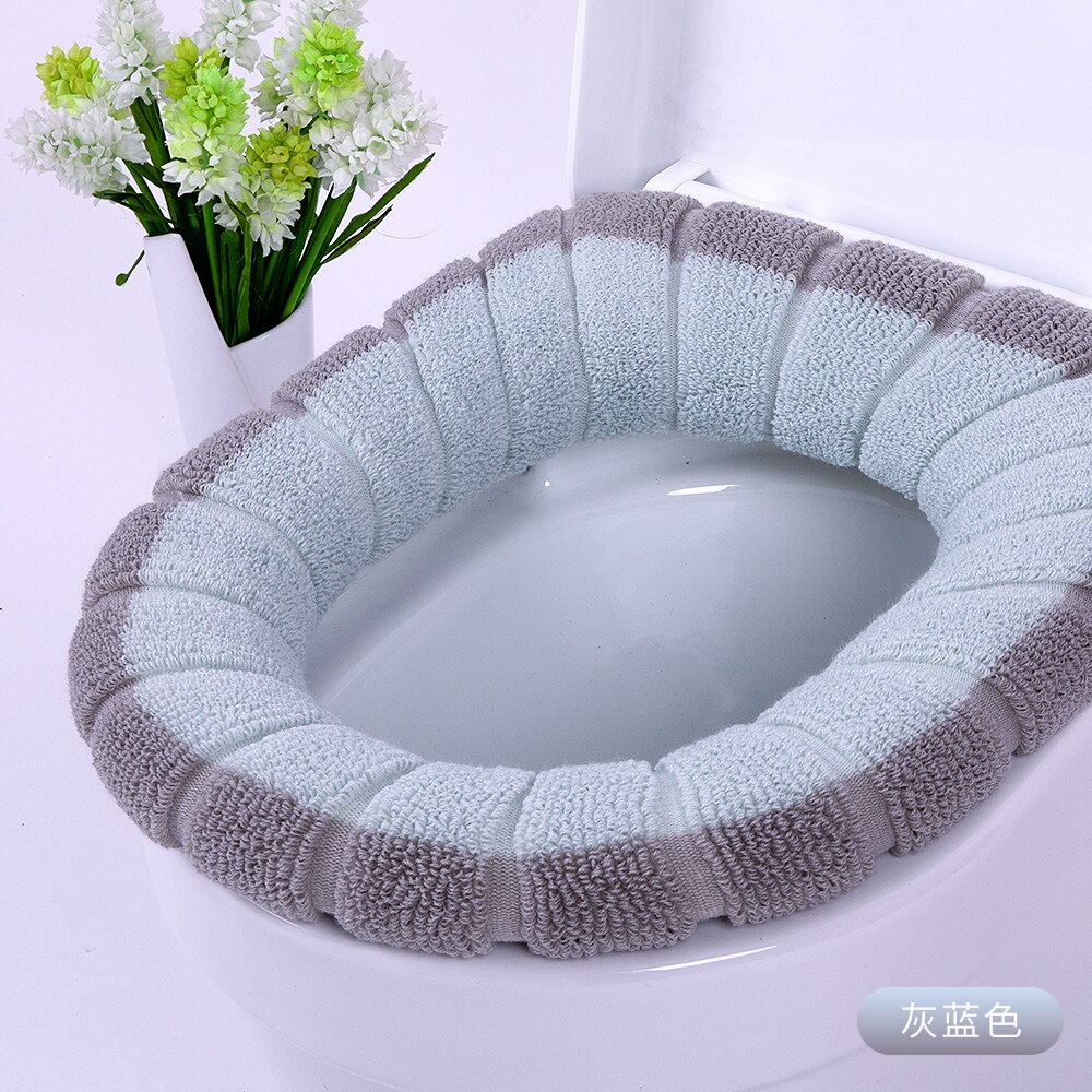 Juego de fundas de asiento de inodoro Universal, cálido, suave y lavable, tapete para decoración del hogar, funda de asiento, accesorios para tapa de inodoro: 5