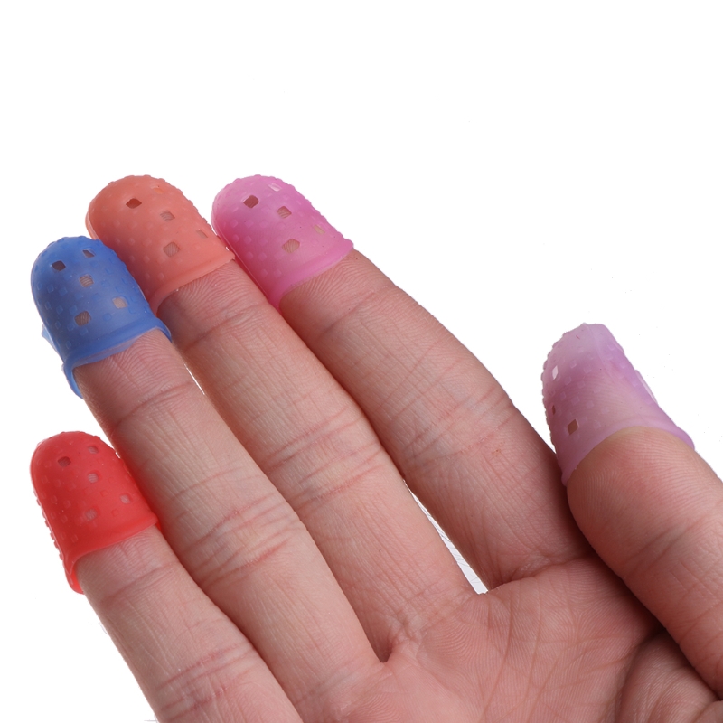 Silikon fingerborg finger skyddar sömnad sömnad needlewk verktyg slumpmässiga cols