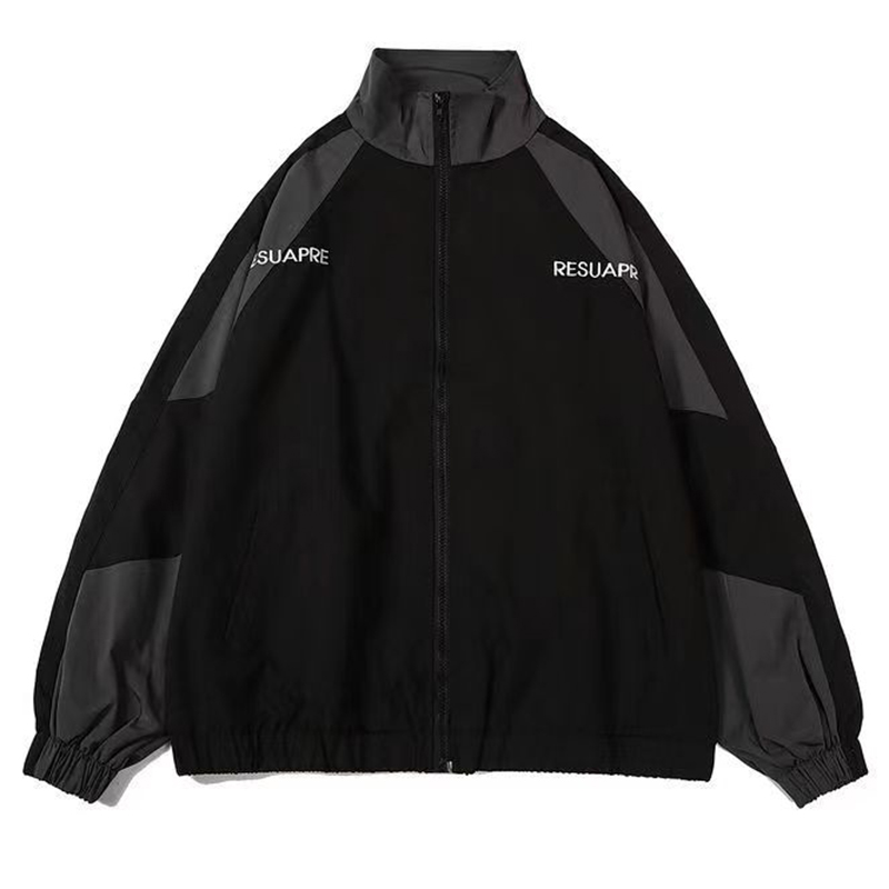 Hiphop varsity-jakke mænd high street patchwork farveblok vindjakke frakker kvinder forår efterår tynde collegejakker: Xl / Brun