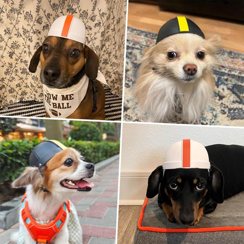 Kask Ochronny dla Psów i Kotów LETVIA na wolnym powietrzu, Modny Kask rugby dla Psa z Otworami na Uszy, Kask Motocyklowy dla Małych Psów robić Jazdy na Rowerze na Zewnątrz