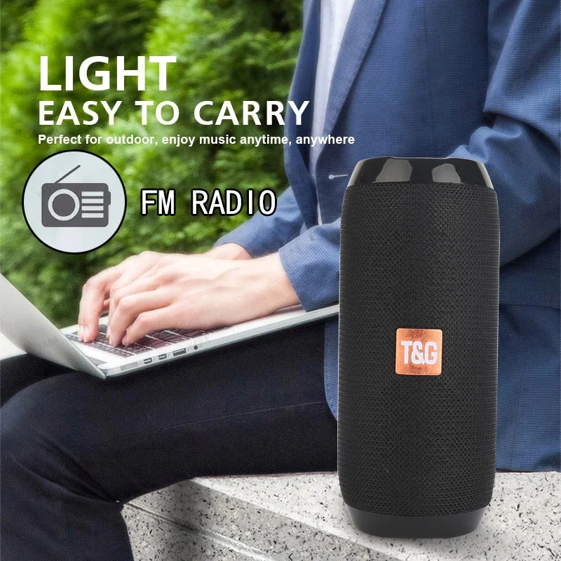 Vattentät bärbar bluetooth-kompatibel högtalare trådlös kolumnhögtalare subwoofer musikcentersystem högtalare aux fm-radio