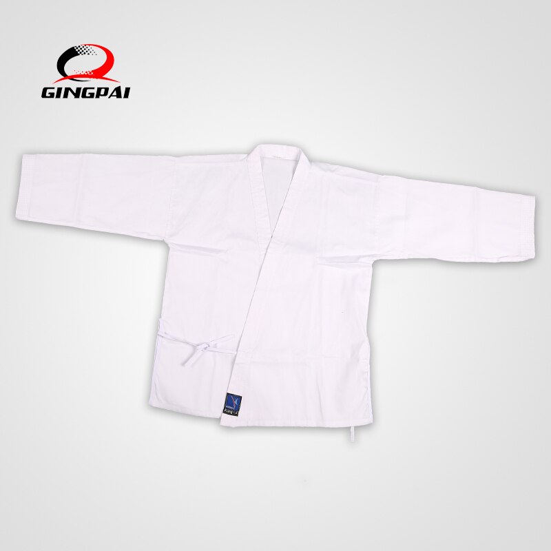 GINGPAI White Karate Uniform Set Men and Women Children Cotton Polyester Adult Karate Uniform Taekwondo Uniform Set