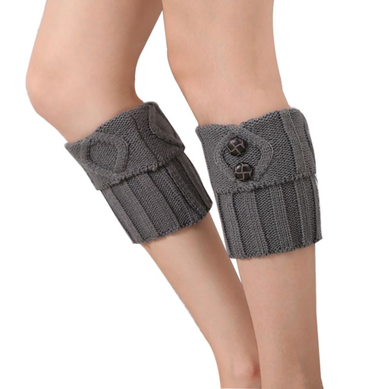 Knitted Leg Warmers Ladies Simple Winter Leg Warmers Short Section Knitted Crochet Button Long Socks Boots Cuffs Socks