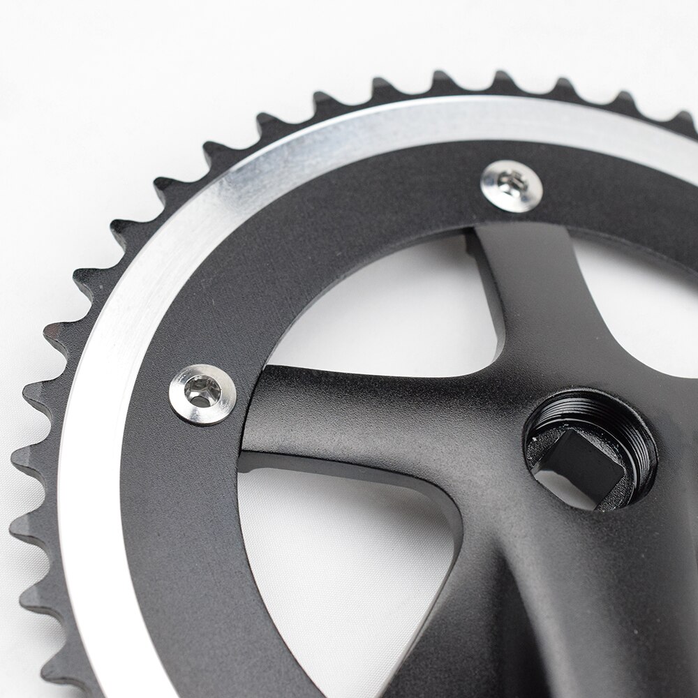 Pédalier Single Speed 44T - Bras 170mm Noir - Compatible Vélo Route, VTT, électrique