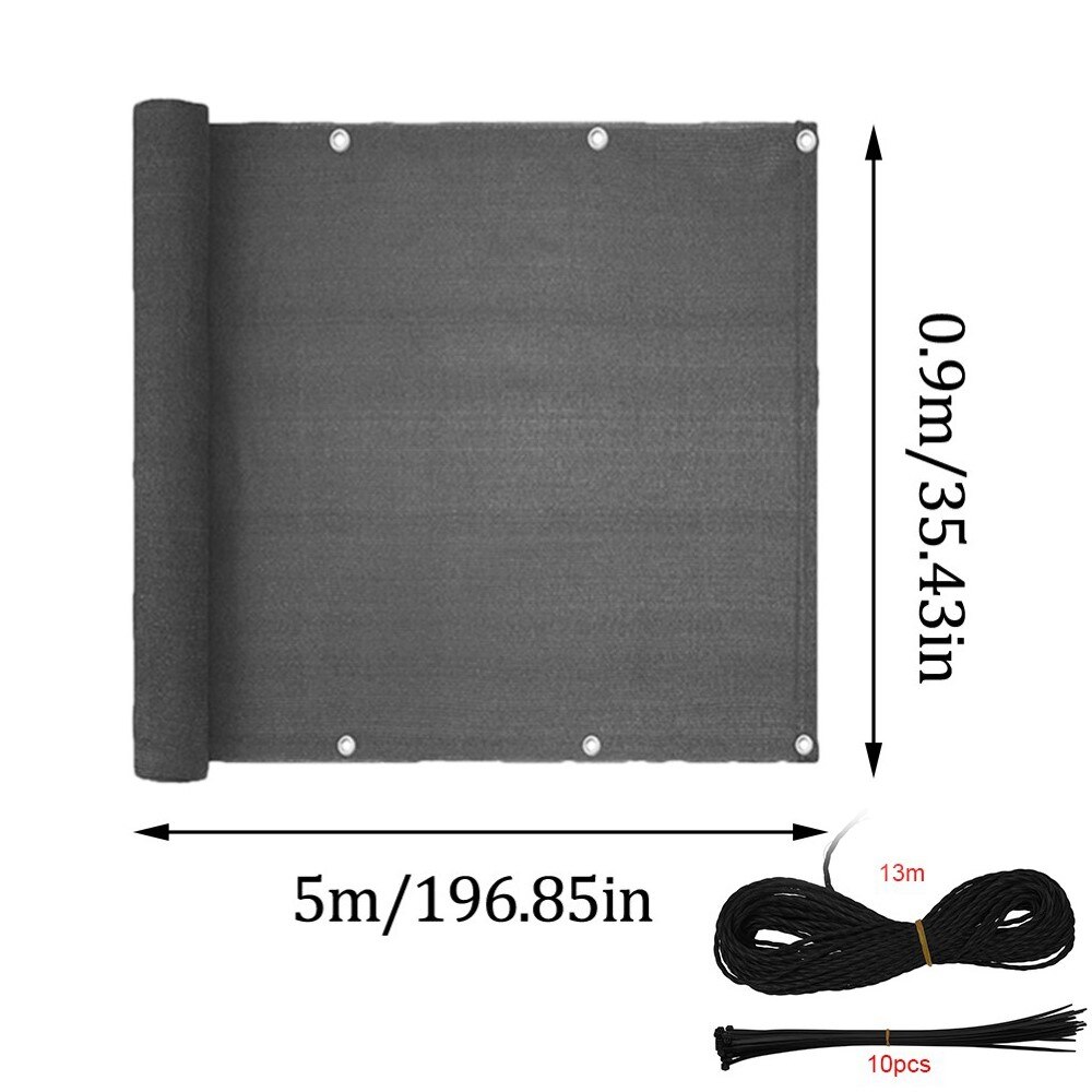 Balkon Privatsphäre Screen Privacy Screen Winddicht Sonne Schatten UV Schutz Balkon Zaun Mesh Net für Terrasse Zaun Hinterhof: gray