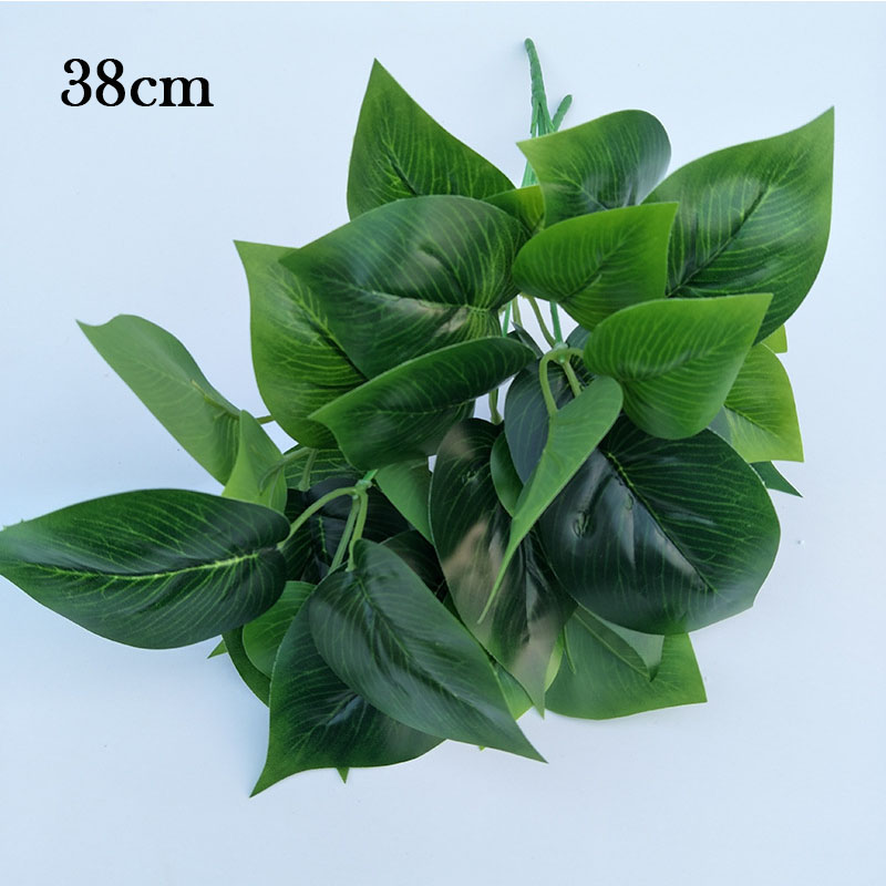 Hmeot 1 pc grønn reddik / hvit flekk / kaldt vann / søtpotet / limte silke kunstige planter, hage hjem dekorasjon grønne planter