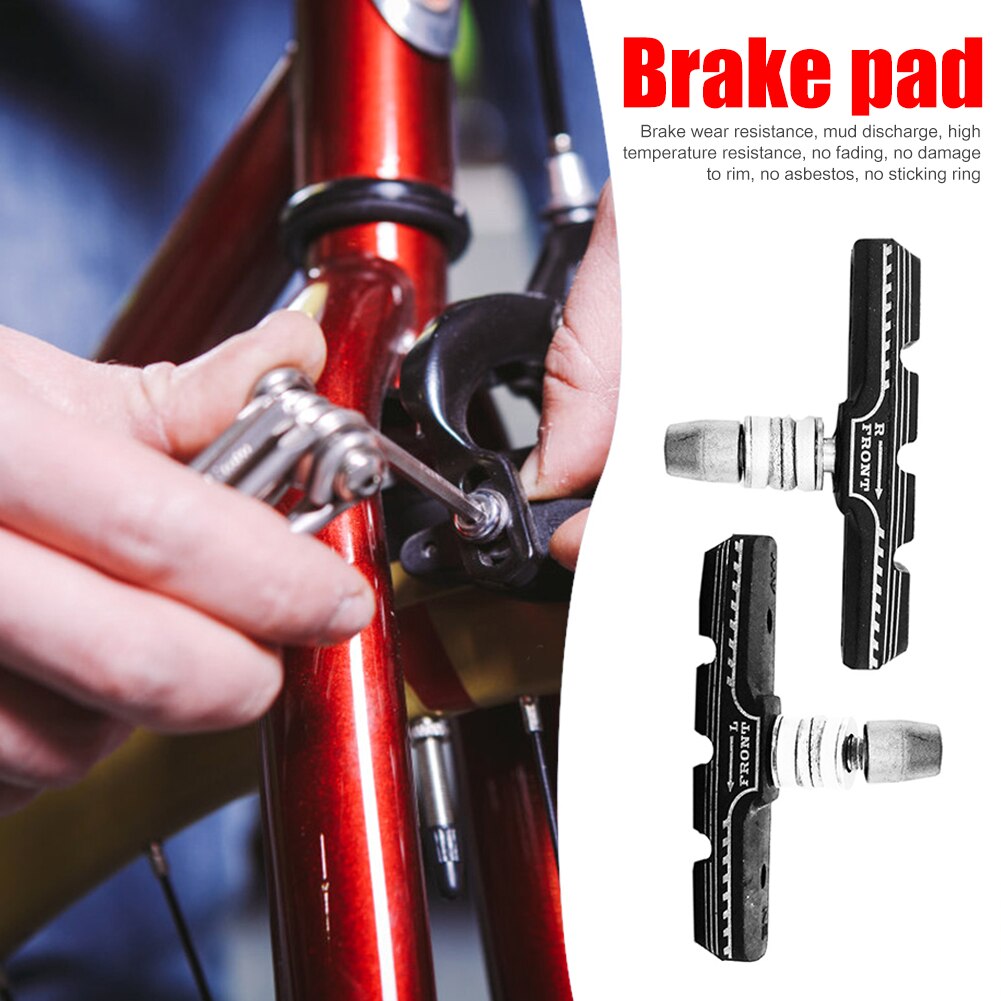 1 Paar Fiets Remblokken Fietsen Bike V Brake Pads Holder Schoenen Blokken Rubber Wrijving Velg Rem Mtb Road Mute fiets Remblokken