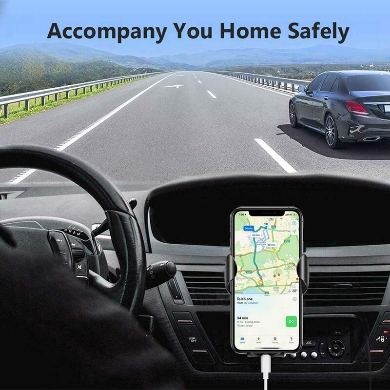 15w qi-autoladegerät mit kabelloser ladefunktion, magnetischem usb-anschluss, infrarotsensor und handyhalterung für iphone 12, 11 xs xr  x 8 samsung  s20 s10