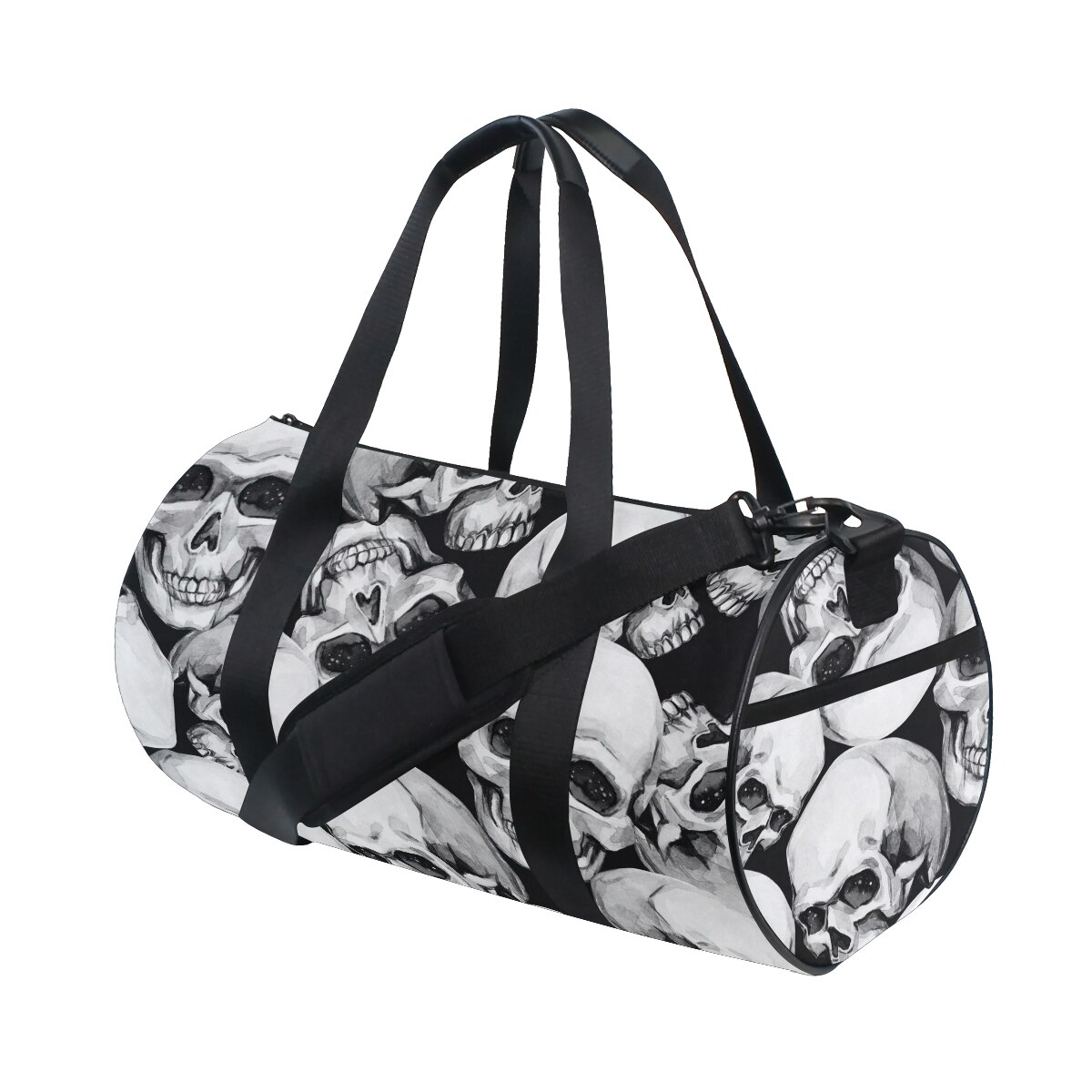 ALAZA Gym Travel Bag Sport Outdoor bags Skull Printing Canvas Women Large Pocket Casual Tote Handbag Shoulder Bag For Men: 09