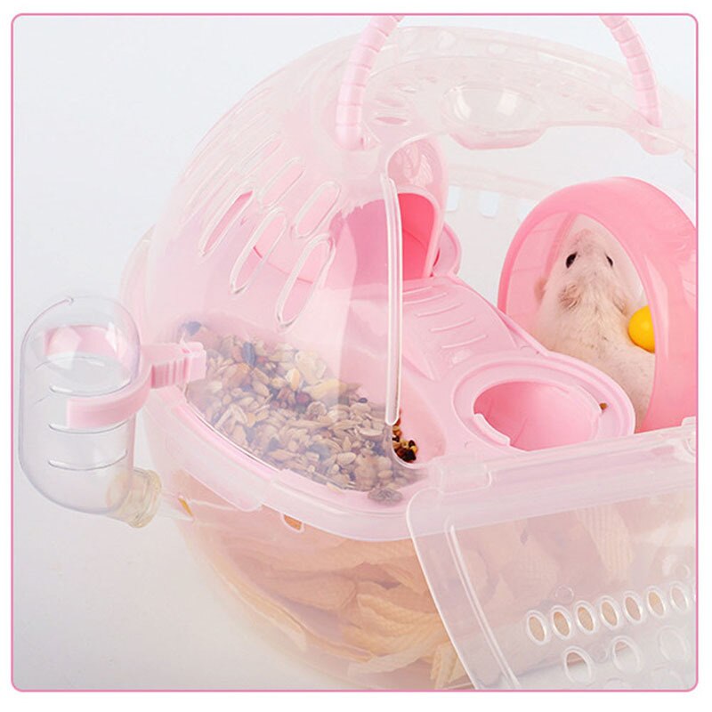 Portable Plastic Mini Hamster Cage Mice Nest Travel Small Animal Carrying Cage Living Habitat House for Small Pet