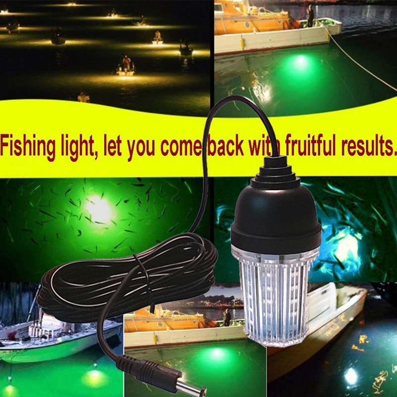 Lommelykt lanterne 12v led lys led undervanns fiskelys  ip68 vanntette lokker ekkolodd lampe fiskelys fangst fisk