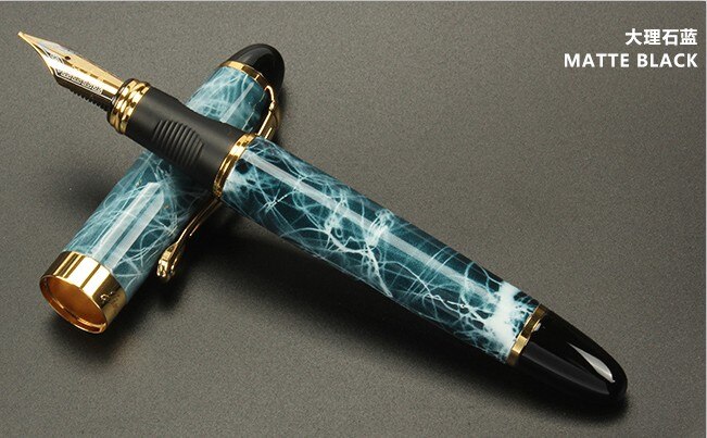Jinhao-pluma estilográfica de Metal de , plumas clásicas de cuerpo grueso de 1,0mm, pluma de caligrafía con punta curva, de tinta de lujo para escribir, X450: O / 1.0 MM Nib