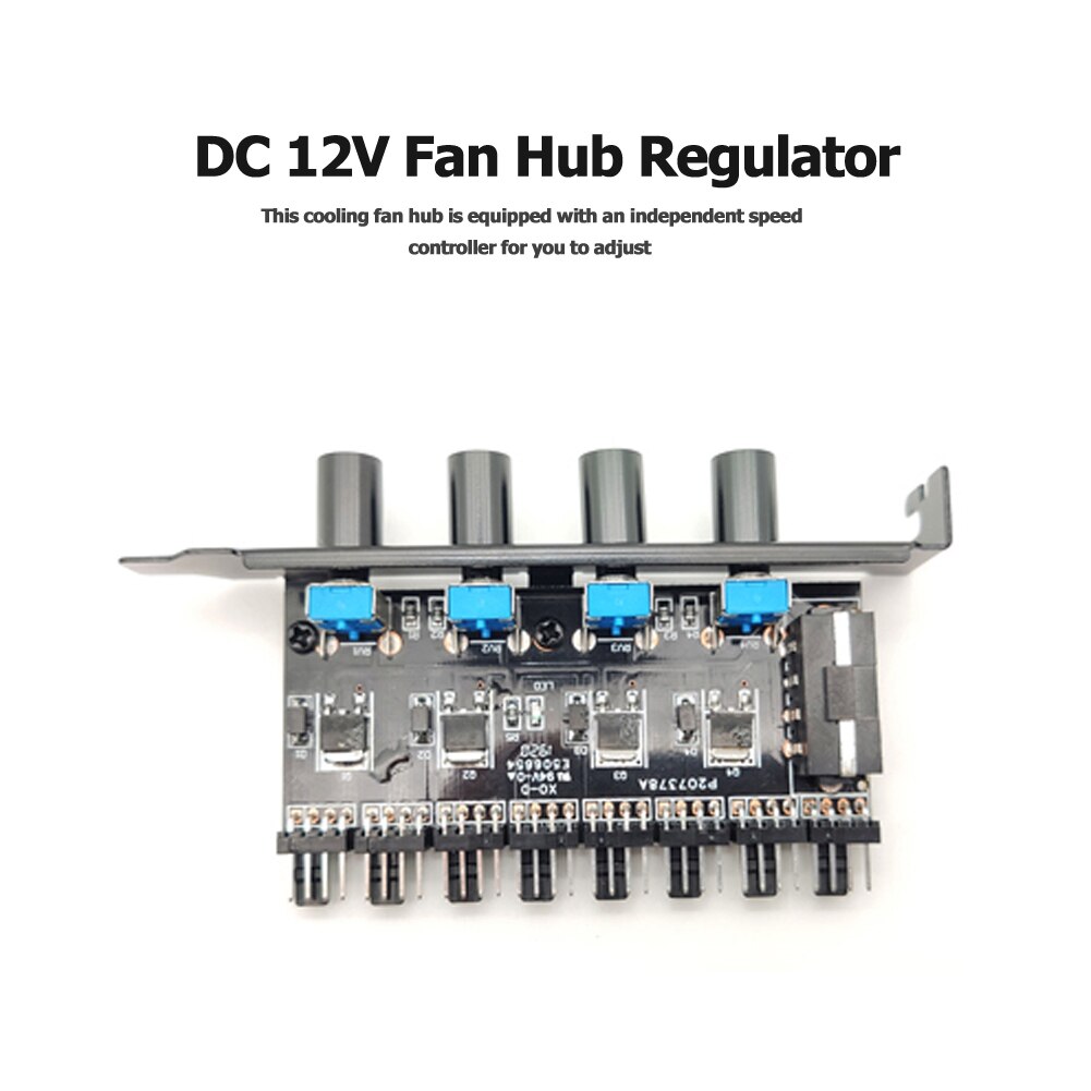 Pc 8 Kanalen Fan Hub 4 Knoppen Pci Bracket Fan Power Door 12V Fan Control Cooling Fan Speed Controller voor Cpu Case Hdd Vga Pwm