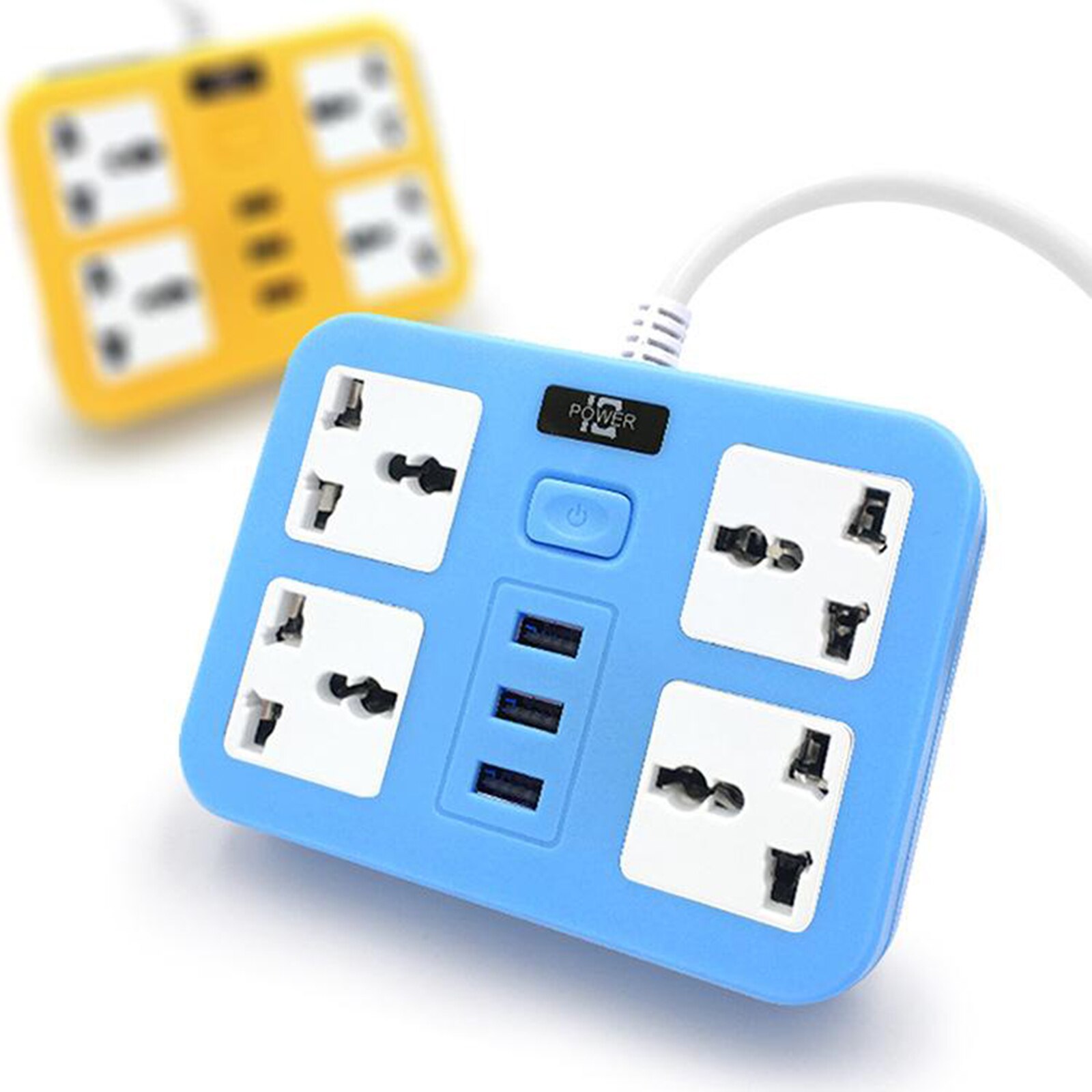 Power Strip Socket 3 USB Ports 1.8 Meter Cord Surge Protector Fast-Charging