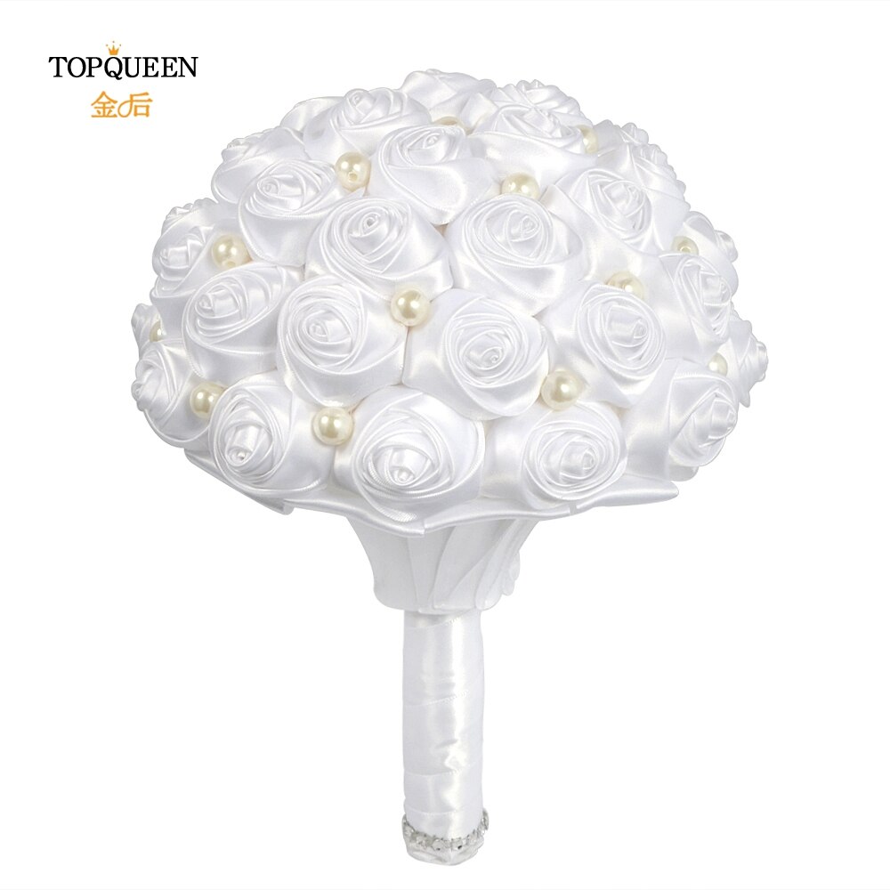 Topqueen F3-WT Bruiloft Decoratie Boeket Bruiden Boeket Bruiloft Bloemen Bruid Bloem Bruiloft Boeket Wit Coctailkleding