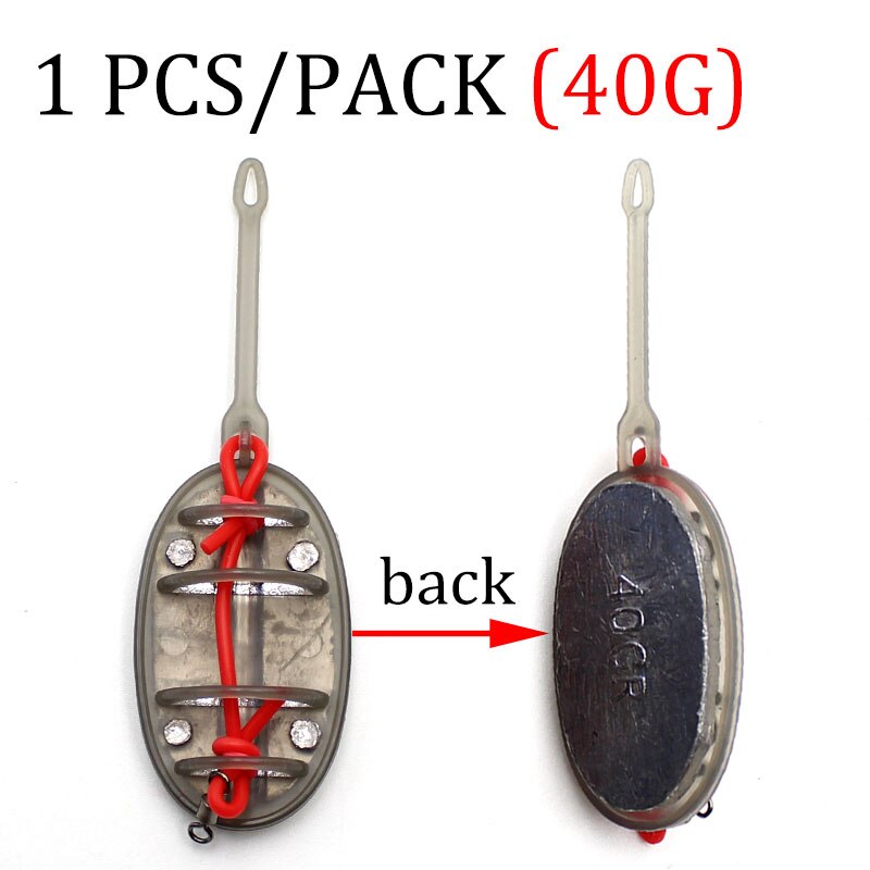 Method Feeder Fishing Carp Feeder Bait Cage Round Square for Maggot Groundbait Carp Coarse Match Tackle Equipment: 1pcs-40g