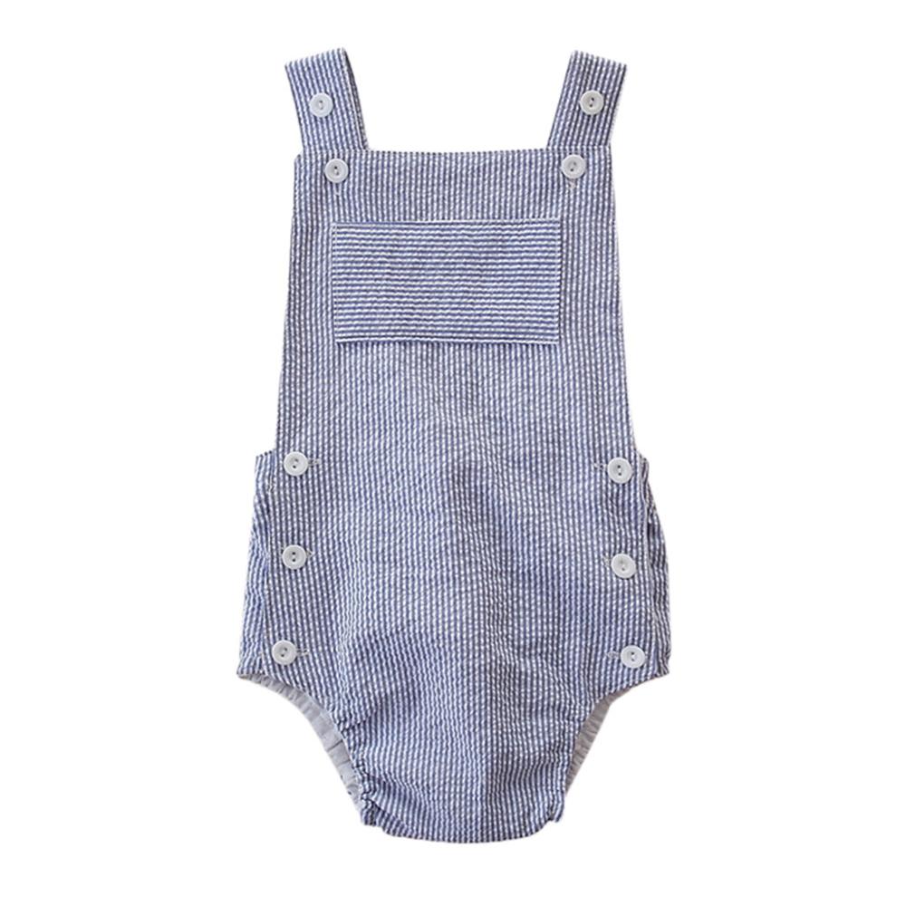 Summer Newborn Toddler Baby Boy Clothes Suspenders Stripe Sleeveless Bodysuit Outfits комбинезон детский #25