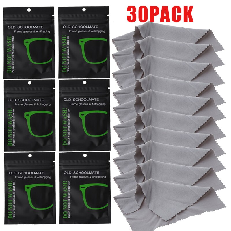 30Pcs Reusable Anti-Fog Wipes Glasses Pre-moistened Antifog Lens Cloth Defogger Eyeglass Wipe Prevent Fogging for Glasses