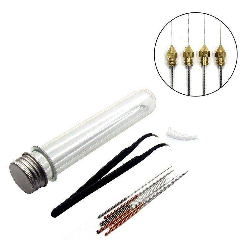 34PCS Nozzle Cleaning Kit Mk8 Nozzle Cleaning Needle Tweezers for 3D Printer