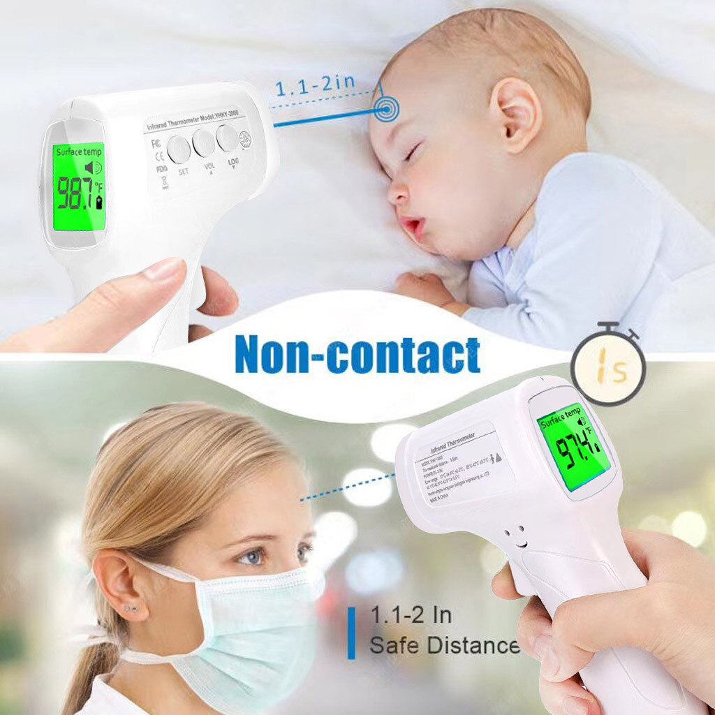 Kinderen Volwassen Lcd Digital Non-Contact Infrarood Koortsthermometer Voorhoofd Lichaamstemperatuur Digitale Detectie Non-contact