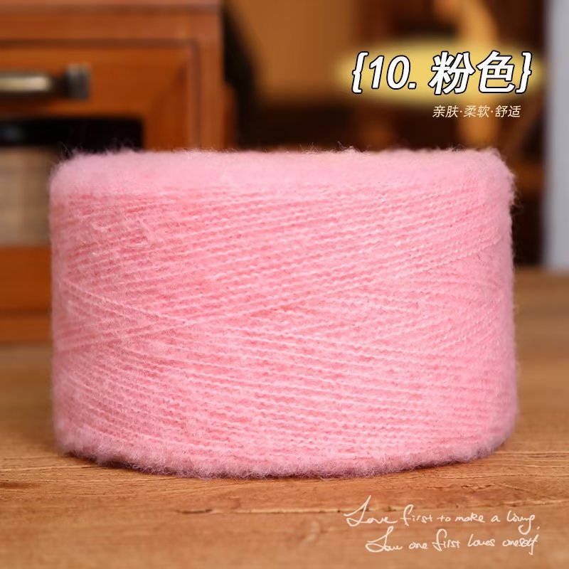 50g mohair silkesgarn för stickning tunt virkgarn ull stickgarn akryl plysch puffigt fluffgarn ultrafin ullstickning: Röd
