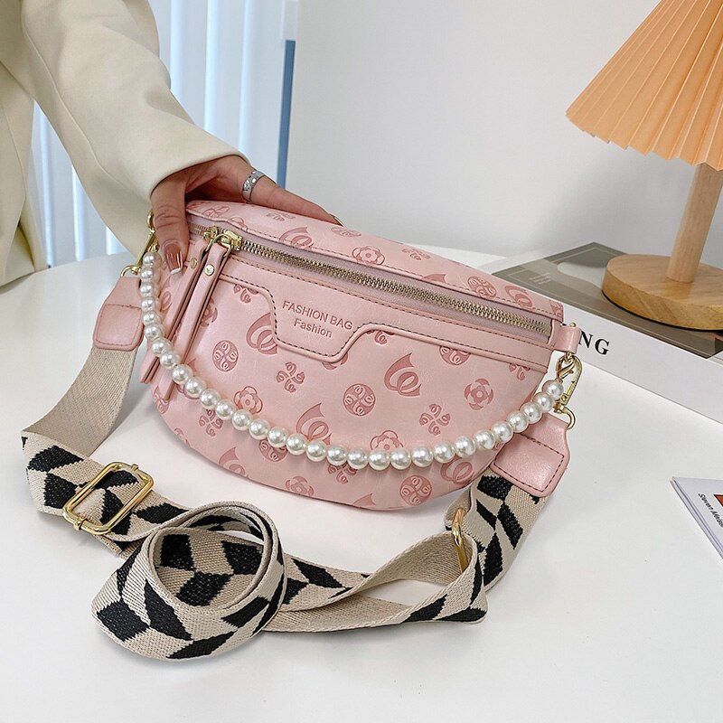 Damen herbst retro einfach zu kombinierende schultertasche, achseltasche, schlichte umhängetasche, handtasche, crossbody-tasche: Rosa -1