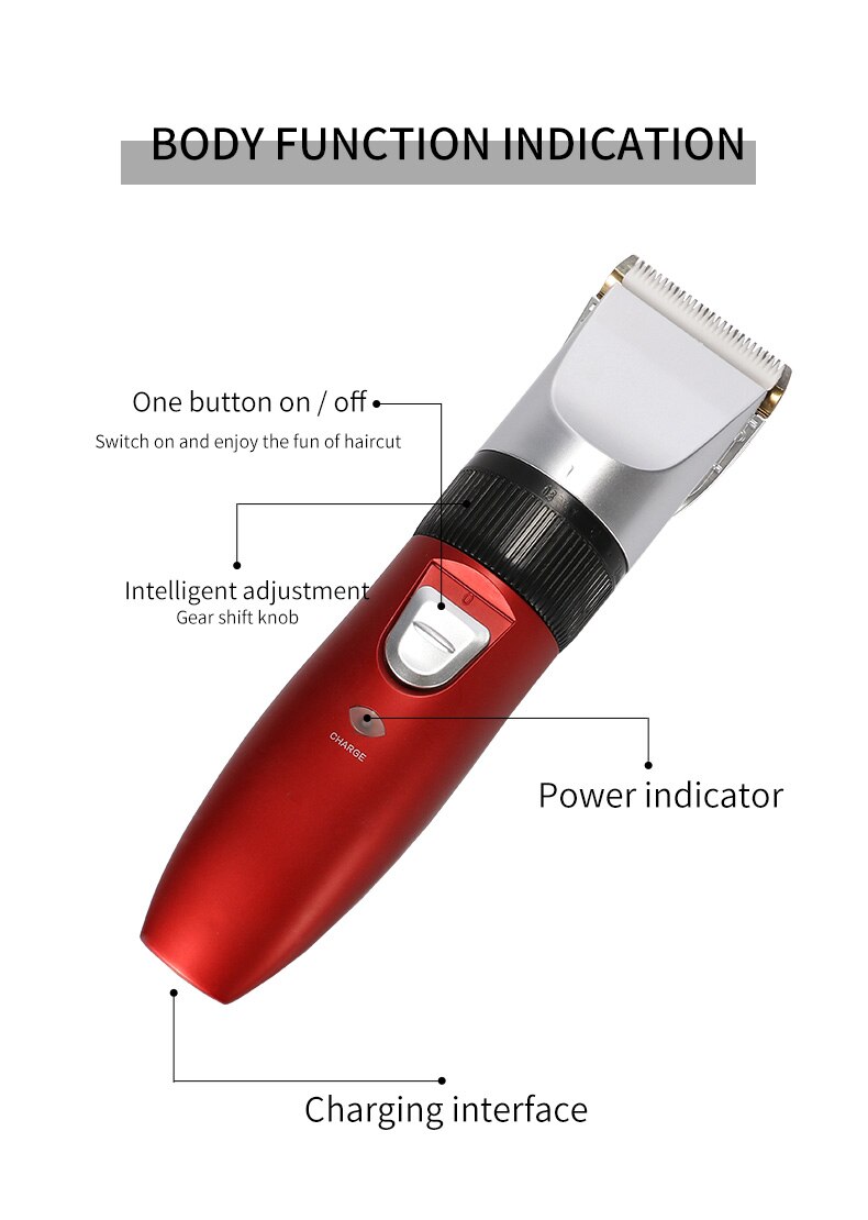 Rechargeable Hair Clipper Special Ceramic Cutter Head Electric Mute Clipper