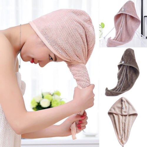 Neue Super Saugfähigen Haar Trocknen Mit Kapuze Handtuch Turban bat Kappe Bademantel Hütte Kopf wickeln