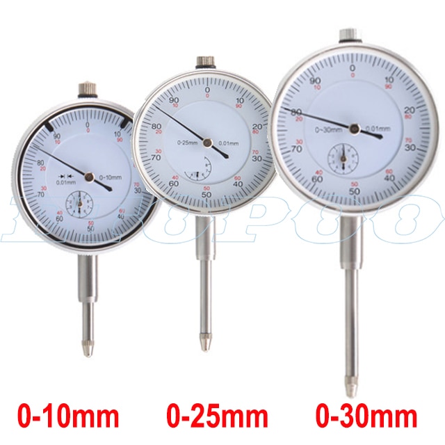 Indicador de Dial de 0,01mm, indicador de dial a prueba de golpes, herramienta de medición de 0-10mm, 0-25mm, 0-30mm, 0-50mm, micrómetro analógico