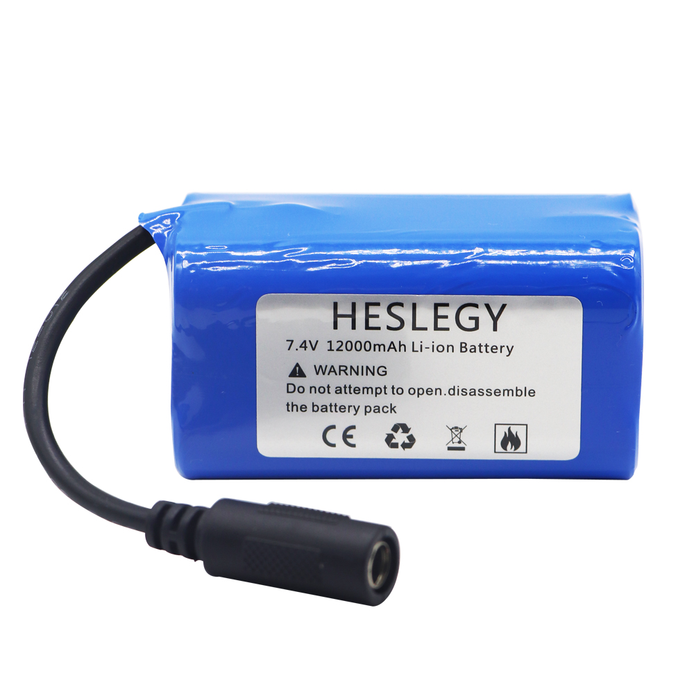 Hoge capaciteit Batterij 7.4V 12000mAh met USB Lader Voor T188 T888 -5 TH88 CF18 C18 RC Hoge Snelheid RC Voerboot Vissersboot