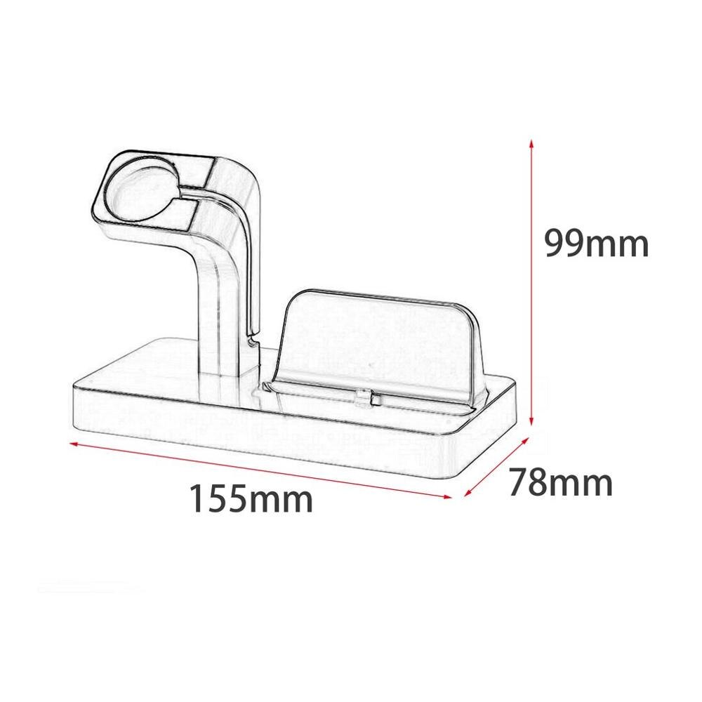 Portátil 2 em 1 doca de carregamento para apple carregador titular para iwatch para iphone 7/6/5 telefone relógio suporte para apple series