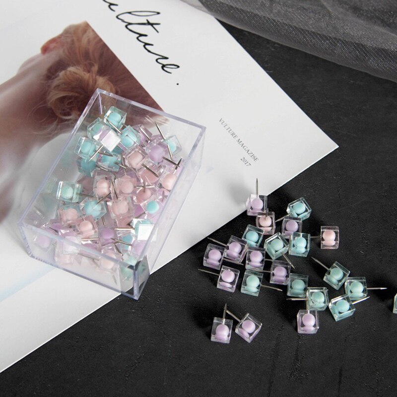80 pcs/paquet bonbons couleur punaises en métal pouce punaises carte dessin punaises artisanat bureau accessoires fournitures scolaires papeterie