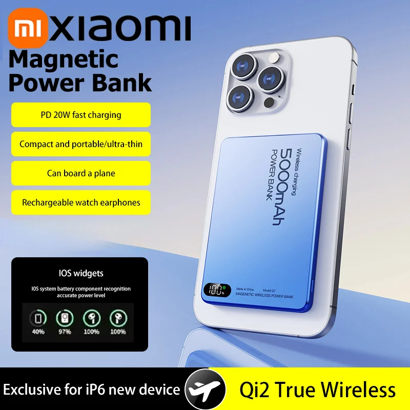 Xiaomi 10000mAh Slim Magnetic Wireless Power Bank PD20W Super Fast Charging Portable External Battery For Magsafe For iPhone