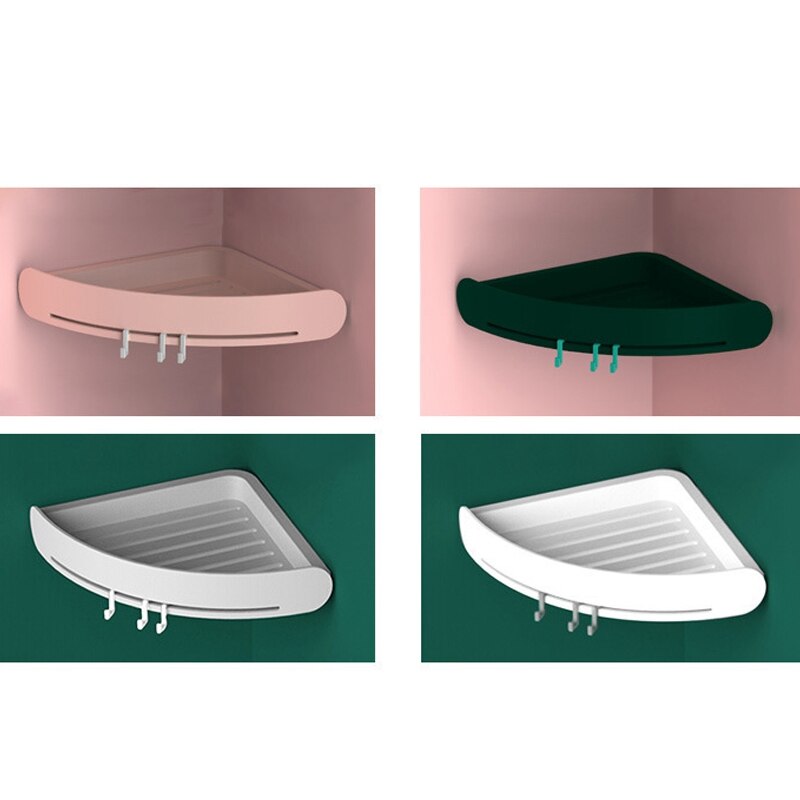 Toilet Bathroom Shower &Toilet Triangular Basket Wall Suction Plastic