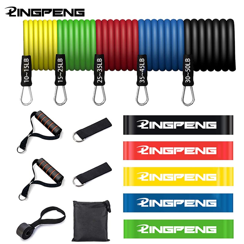 Conjunto de banda de resistencia física fuerte, cuerda elástica para Yoga, gimnasio, entrenamiento, expansor, anclaje de puerta con mango, correa para el tobillo