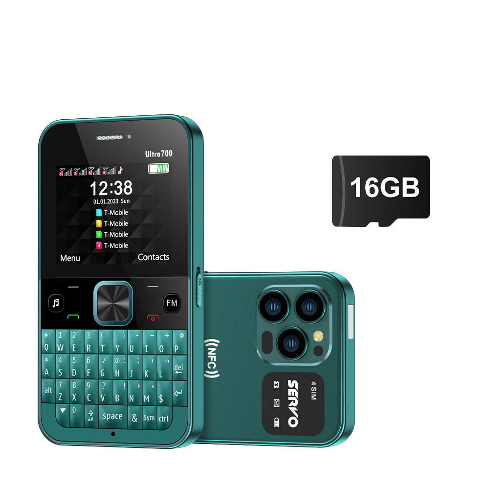 SERVO-Téléphone portable QWERTY Ultra700, 4 epiStandby, 2G, 101 lampes de poche, appel, numérotation à vitesse statique, téléphones 2.4 ", déverrouillage d'accès NDavid: Rouge
