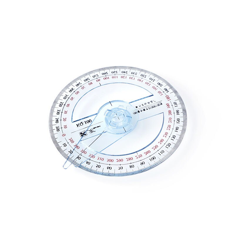 Plastic 360 Degree Protractor Ruler Angle Finder Swing Arm School Office Tool