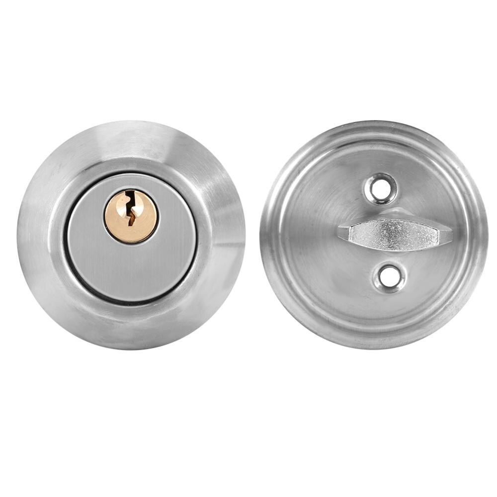 Sølv dørlås rustfrit stål enkeltcylinder sikkerhed tyverisikring soveværelse dørlås med nøgler