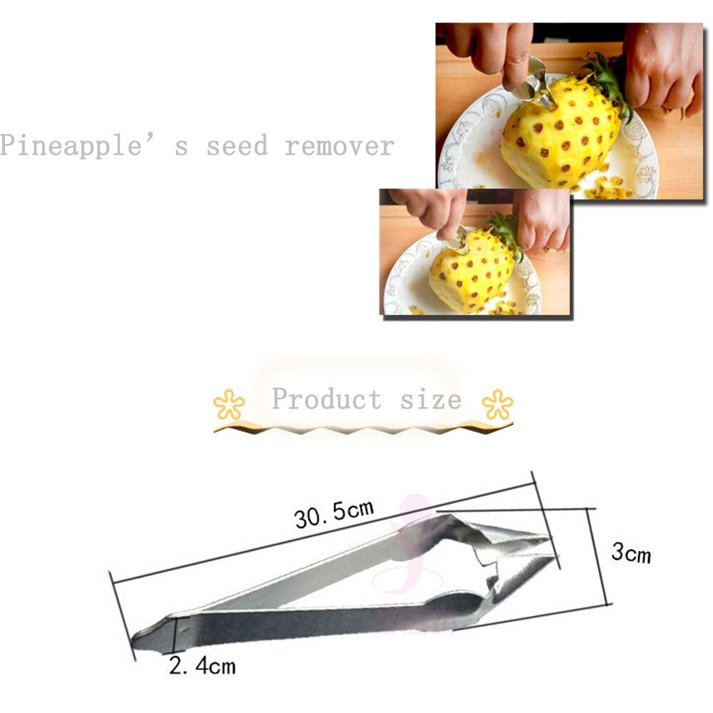 Practical Stainless Steel Cutter Pineapple Eye Peeler Pineapple Seed Remover Clip Home Kitchen Fruit Tools