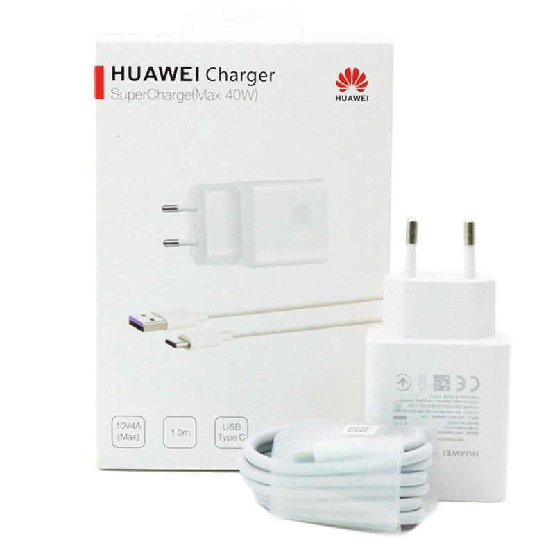 Original huawei supercharge carregador rápido max 40w 10v/4a 5v/4a com 5a cabo huawei p30 p40 nova 5 pro companheiro 30 20 pro magia 2: EU add 100cm cable