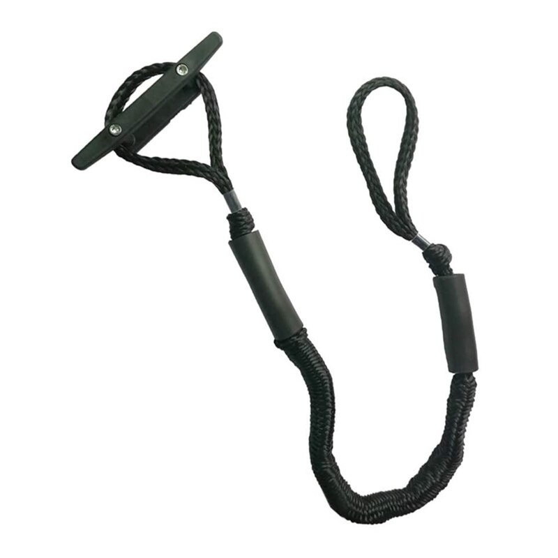 Jaycreer bungee dock lines docking tau fortøyning tau sjokksnorer for båt, pwc, jetski, pontong, kajakk, kano, båt, vannscooter: Svart