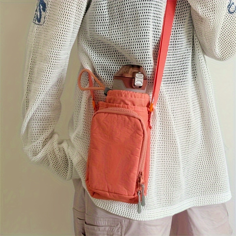 Mobile Phone Bag Crossbody Shoulder Water Bottle Bag Waterproof Yoga Bag Running Sports Outdoor Portable Bag: Beige