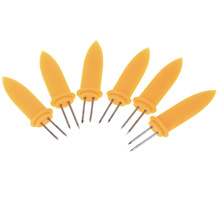 6 stk majs på cob holdere fest kichen tilbehør rustfrit stål grillspidser spyd gafler kichen værktøj