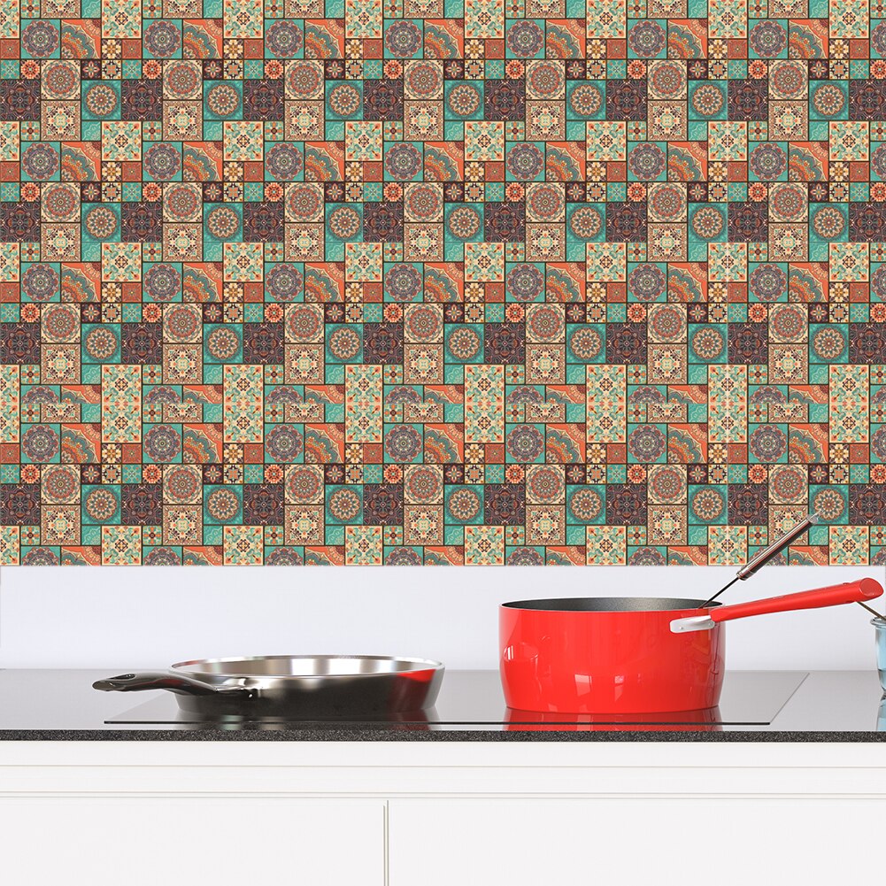 Leather 3D Flower Shaped Wall Tile Stickers Waterproof Self-adhesive Kitchen Bathroom Toilet Floor Decals Home Decoration