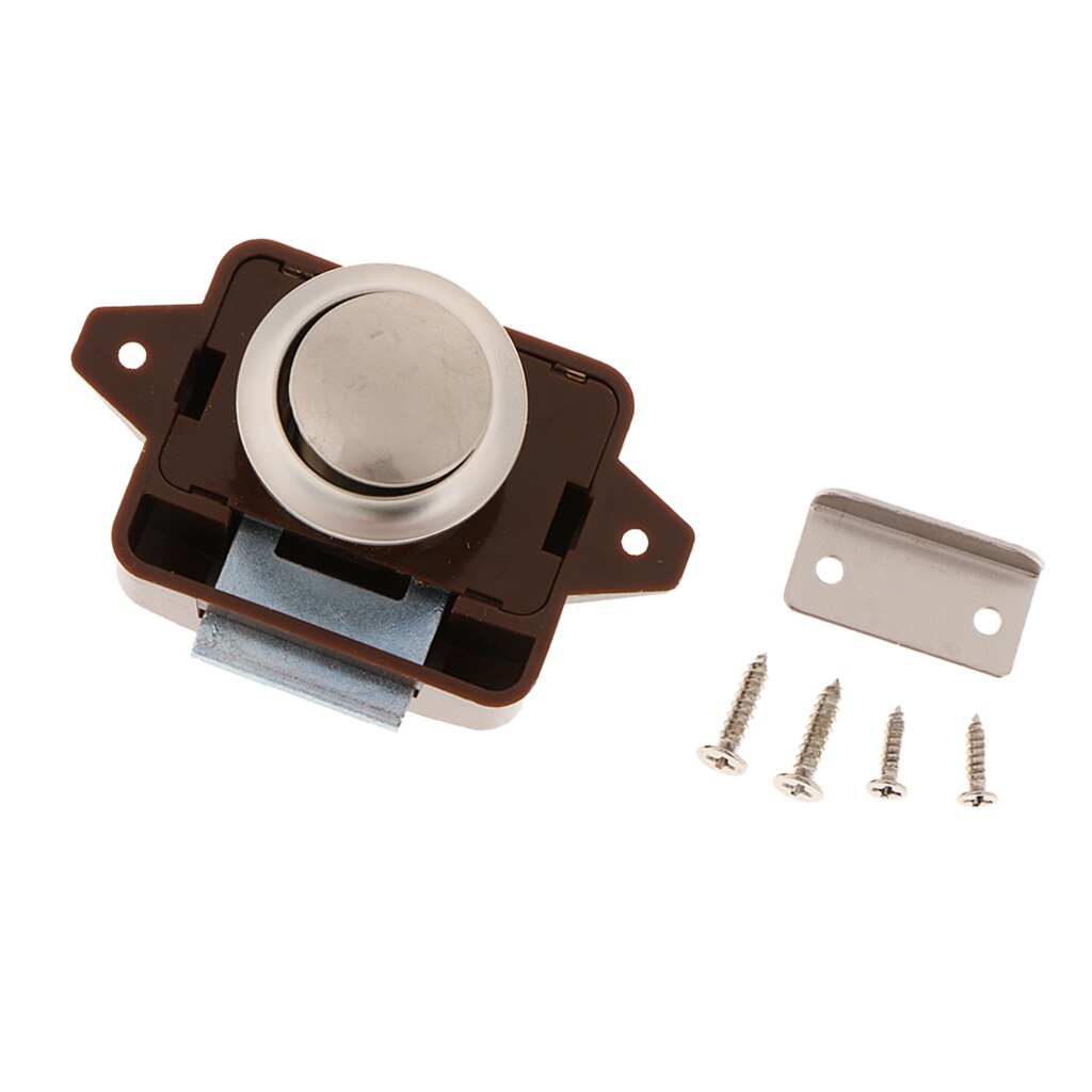 Set Push Button Latch Knob Housing Lock Cupboard Door Drawer Lock Tool TP005-BN