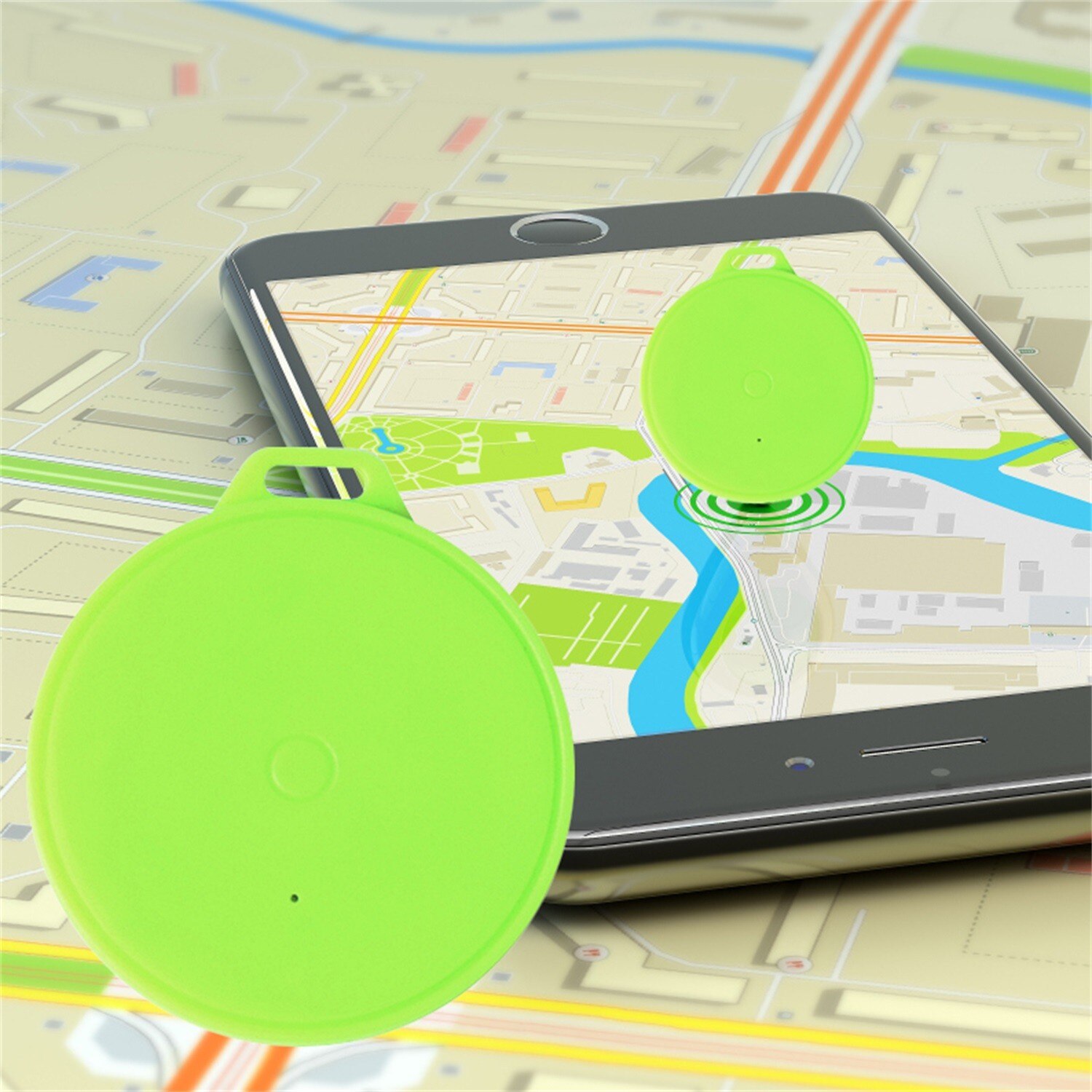 Mini Bluetooth Tracking Device Portable Round Bluetooth Anti-lost Tracker Wireless Smart Key Finder Item Locator