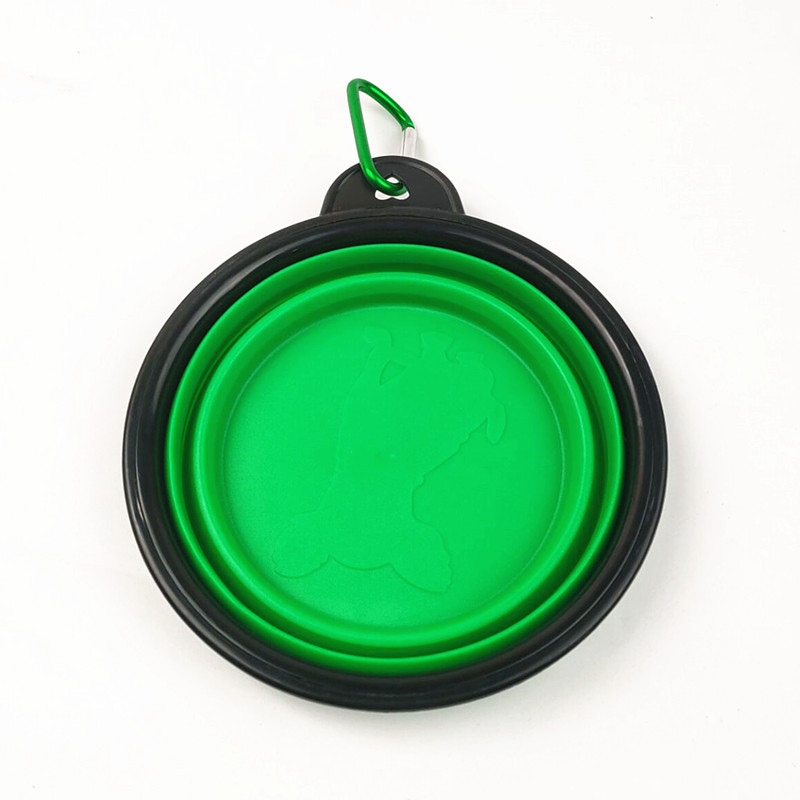 1Pc Pet Folding Bowl Outdoor Portable Drinking Bowl Dog Bowl Cat Bowl Pet Accompanying Cup Dog Bowl: green