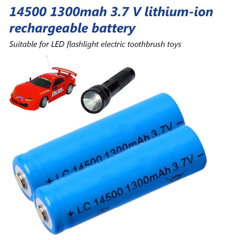 Aa 14500 1300Mah 3.7 V Lithium Ion Oplaadbare Li-Ion Batterij Voor Led Zaklamp Koplampen
