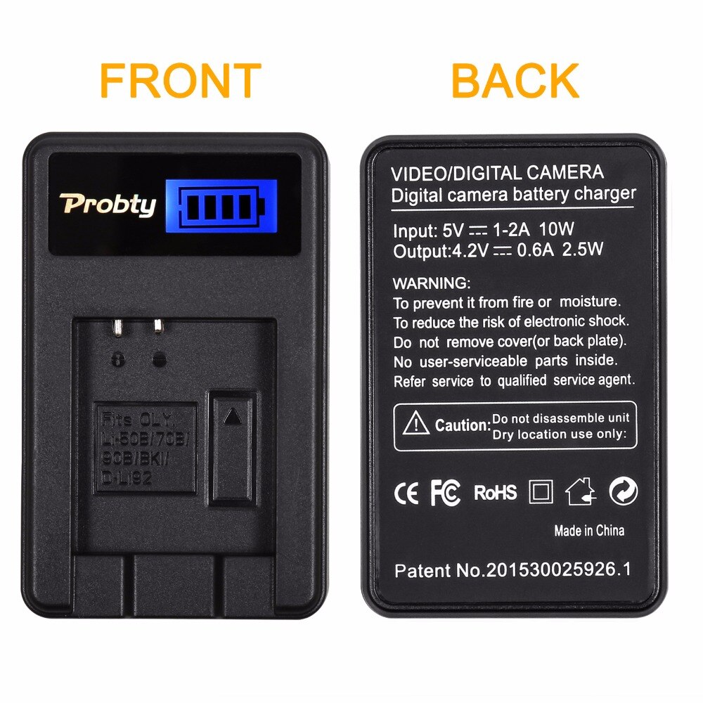 Probty NP-BK1 NP BK1 NPBK1 LCD USB Charger for Sony Cybershot DSC-W180 DSC-W190 DSC-W370 DSC-S750 DSC-S780 DSC-S950 DSC-S980