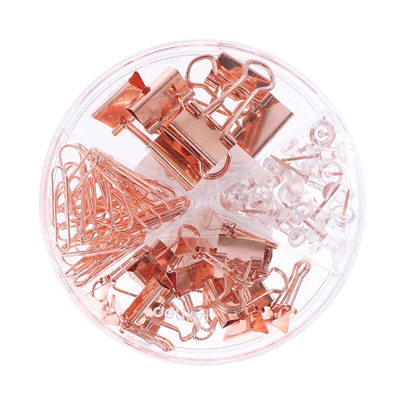 Trombone doré, combinaison de pinces, 72 pièces, papeterie de bureau: Rose Gold